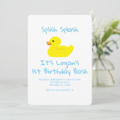 Einladung zum Geburtstag von Gummi Duck Stripe (Stehend Vorderseite)
