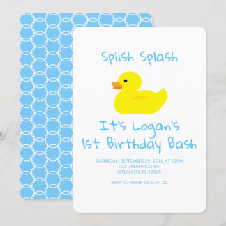 Einladung zum Geburtstag von Gummi Duck Stripe