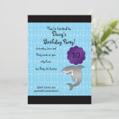 Einladung zum Geburtstag von Haifischen (Stehend Vorderseite)
