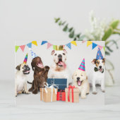 Einladung zum Geburtstag von Kindern, Hunde, Name (Stehend Vorderseite)