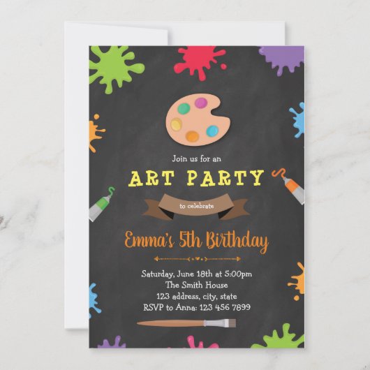 Einladung zum Geburtstag von Kunstwerken (Vorderseite)