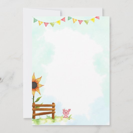 Einladung zum Geburtstag von landwirtschaftlichen (Rückseite)