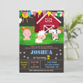 Einladung zum Geburtstag von landwirtschaftlichen (Stehend Vorderseite)