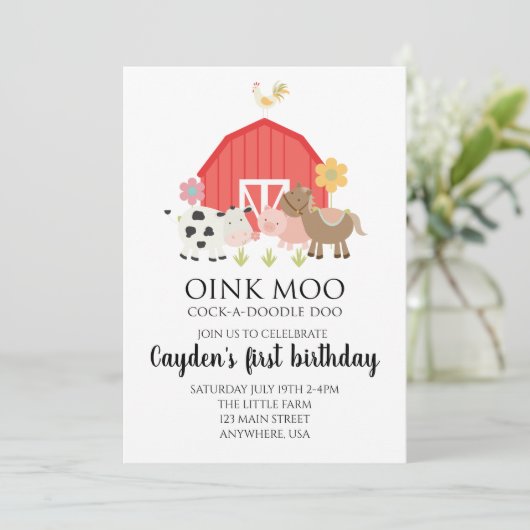 Einladung zum Geburtstag von landwirtschaftlichen (Stehend Vorderseite)