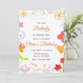 Einladung zum Geburtstag von Lila Gelb (Stehend Vorderseite)