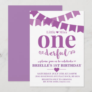 Einladung zum Geburtstag von Little Miss Onederful