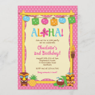 Einladung zum Geburtstag von Luau, Pool Geburtstag