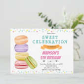 Einladung zum Geburtstag von Macaron (Stehend Vorderseite)