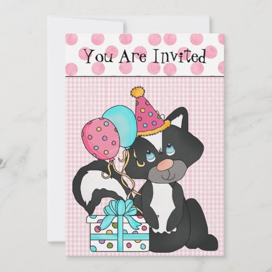 Einladung zum Geburtstag von Mädchen (Vorderseite)