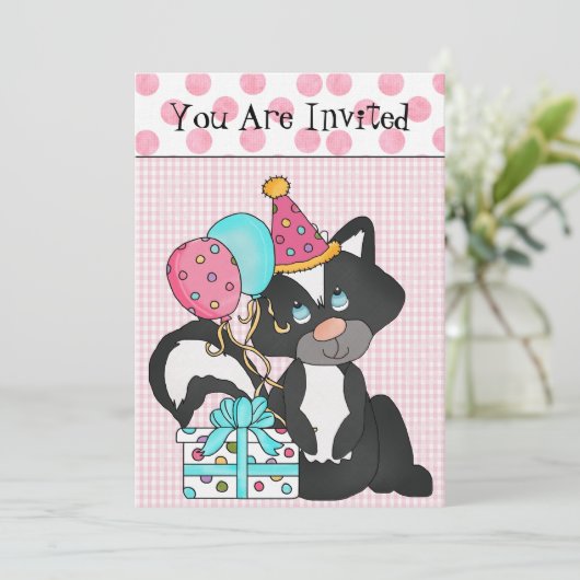 Einladung zum Geburtstag von Mädchen (Stehend Vorderseite)