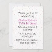 Einladung zum Geburtstag von Mädchen (Rückseite)