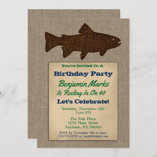 Einladung zum Geburtstag von männlichen Rustikalen (Vorne/Hinten)