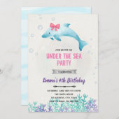 Einladung zum Geburtstag von Meerdelfin (Vorne/Hinten)