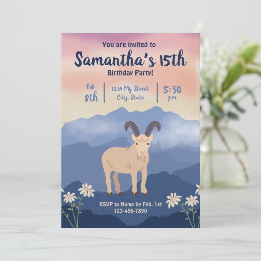 Einladung zum Geburtstag von Mountain (Stehend Vorderseite)