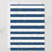 Einladung zum Geburtstag von Navy Blue und Gold (Rückseite)