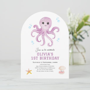Einladung zum Geburtstag von Octopus im Meer