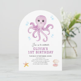 Einladung zum Geburtstag von Octopus im Meer