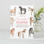 Einladung zum Geburtstag von Pferden, Einladung vo (Stehend Vorderseite)