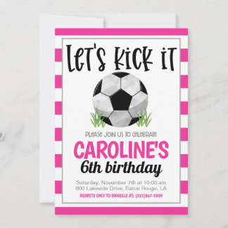 Einladung zum Geburtstag von Pink Soccer