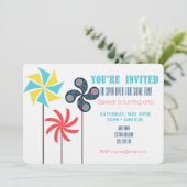 Einladung zum Geburtstag von Pinwheel {Karneval} (Stehend Vorderseite)