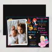 Einladung zum Geburtstag von Princess und Pirate Z (Vorne/Hinten)