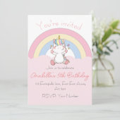 Einladung zum Geburtstag von Regenbogen (Stehend Vorderseite)