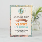 Einladung zum Geburtstag von Reisen (Stehend Vorderseite)