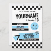 Einladung zum Geburtstag von Retro (Turq) (Vorderseite)