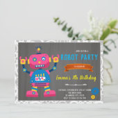 Einladung zum Geburtstag von Robot (Stehend Vorderseite)