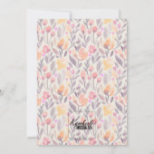 Einladung zum Geburtstag von Rosa und Lila Blüte (Rückseite)