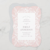 Einladung zum Geburtstag von Rosa und Weiße Blüte (Vorne/Hinten)