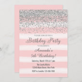 Einladung zum Geburtstag von Silber und Rosa Wasse (Vorne/Hinten)