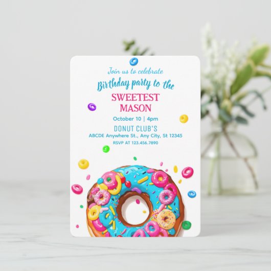 Einladung zum Geburtstag von Süßem (Stehend Vorderseite)