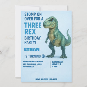 Einladung zum Geburtstag von T-Rex - Junge Zeit 3