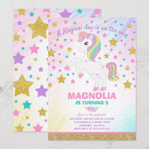 Einladung zum Geburtstag von Unicorn Magical Unico