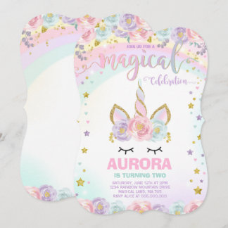 Einladung zum Geburtstag von Unicorn Magical Unico