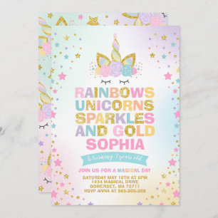 Einladung zum Geburtstag von Unicorn Magical Unico