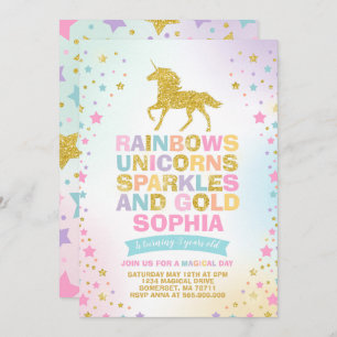 Einladung zum Geburtstag von Unicorn Magical Unico