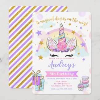 Einladung zum Geburtstag von Unicorn Magisches Par