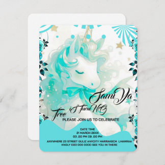 Einladung zum Geburtstag von Unicorn , Party Einla