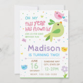 Einladung zum Geburtstag von Vögeln (Vorderseite)