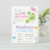 Einladung zum Geburtstag von Vögeln (Stehend Vorderseite)