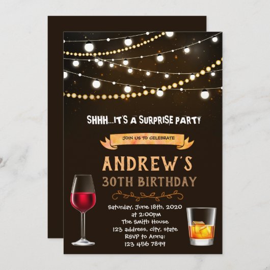 Einladung zum Geburtstag von Wein (Vorne/Hinten)