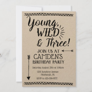 Einladung zum Geburtstag von Young, Wild & Three