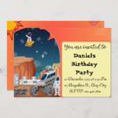 Einladung zum Geburtstag | Weltraum-Party (Vorne/Hinten)