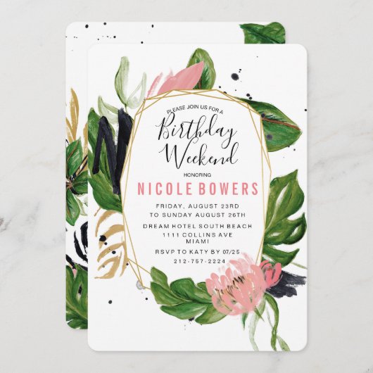 Einladung zum Geburtstag Wochenende (Vorne/Hinten)