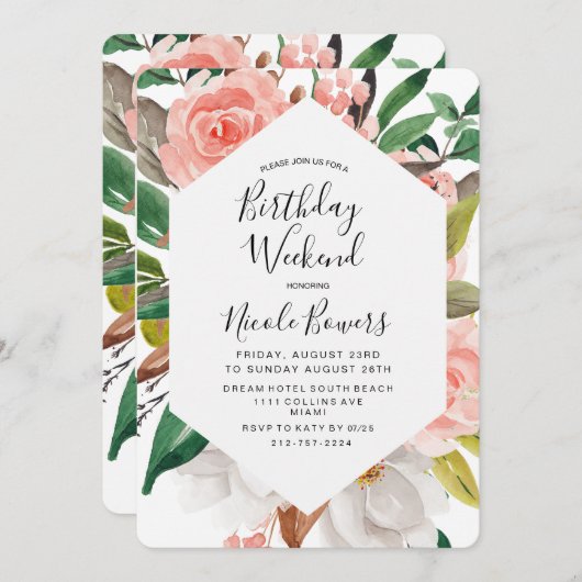 Einladung zum Geburtstag Wochenende (Vorne/Hinten)