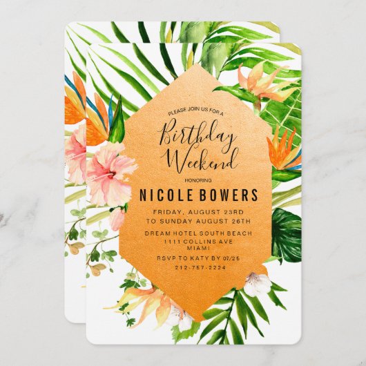 Einladung zum Geburtstag Wochenende (Vorne/Hinten)