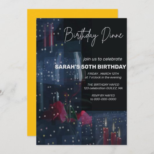 Einladung zum Geburtstagsessen, Schwarze Krawatte (Vorne/Hinten)