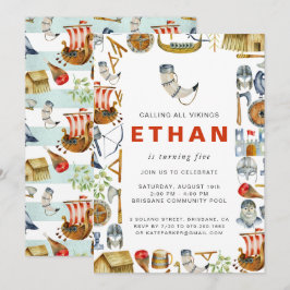Einladung zum Geburtstagsfeier des Viking Themed